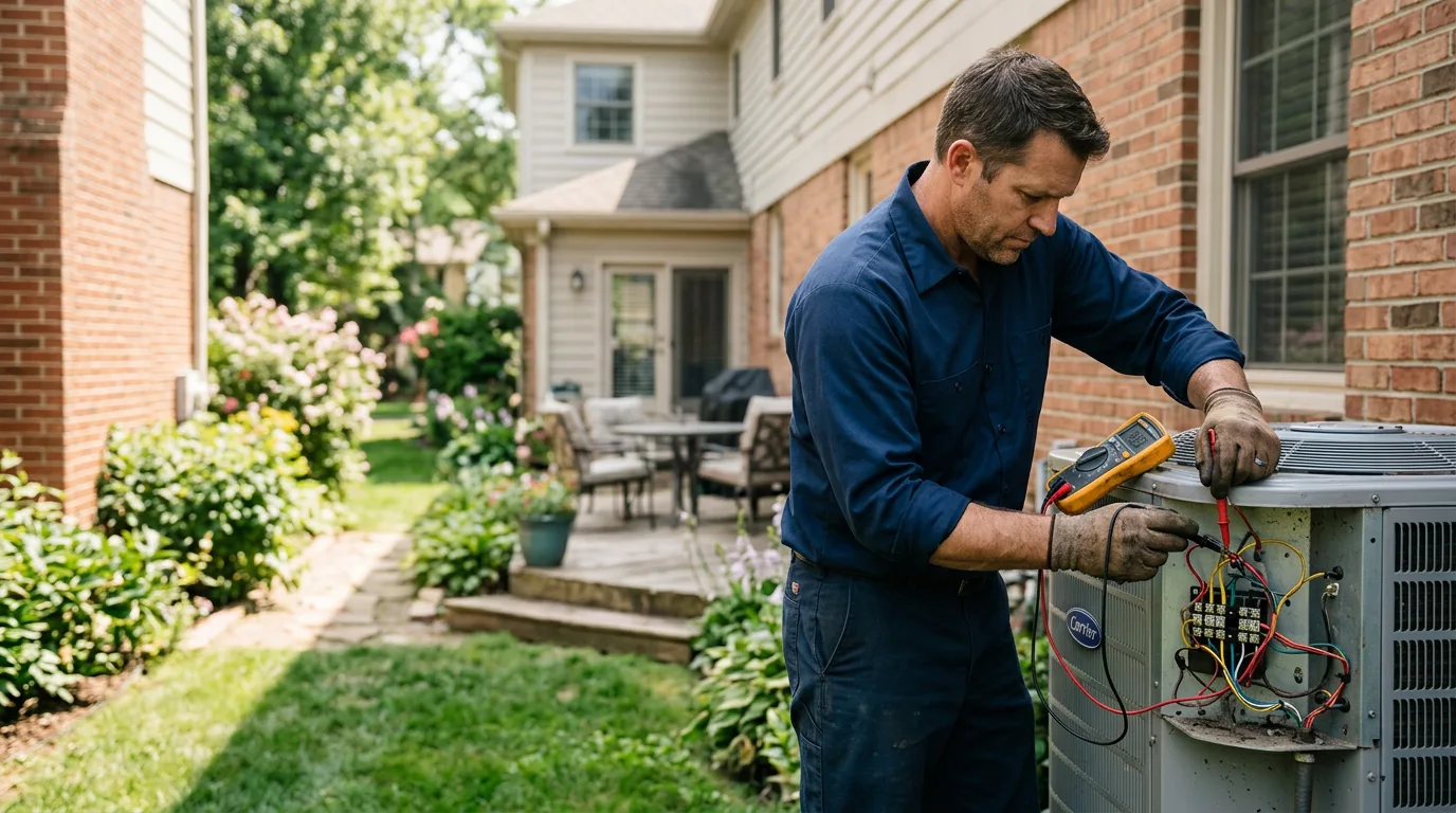 HVAC technician working near Glen Wild, NY